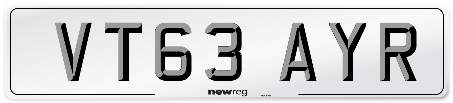 VT63 AYR Number Plate from New Reg